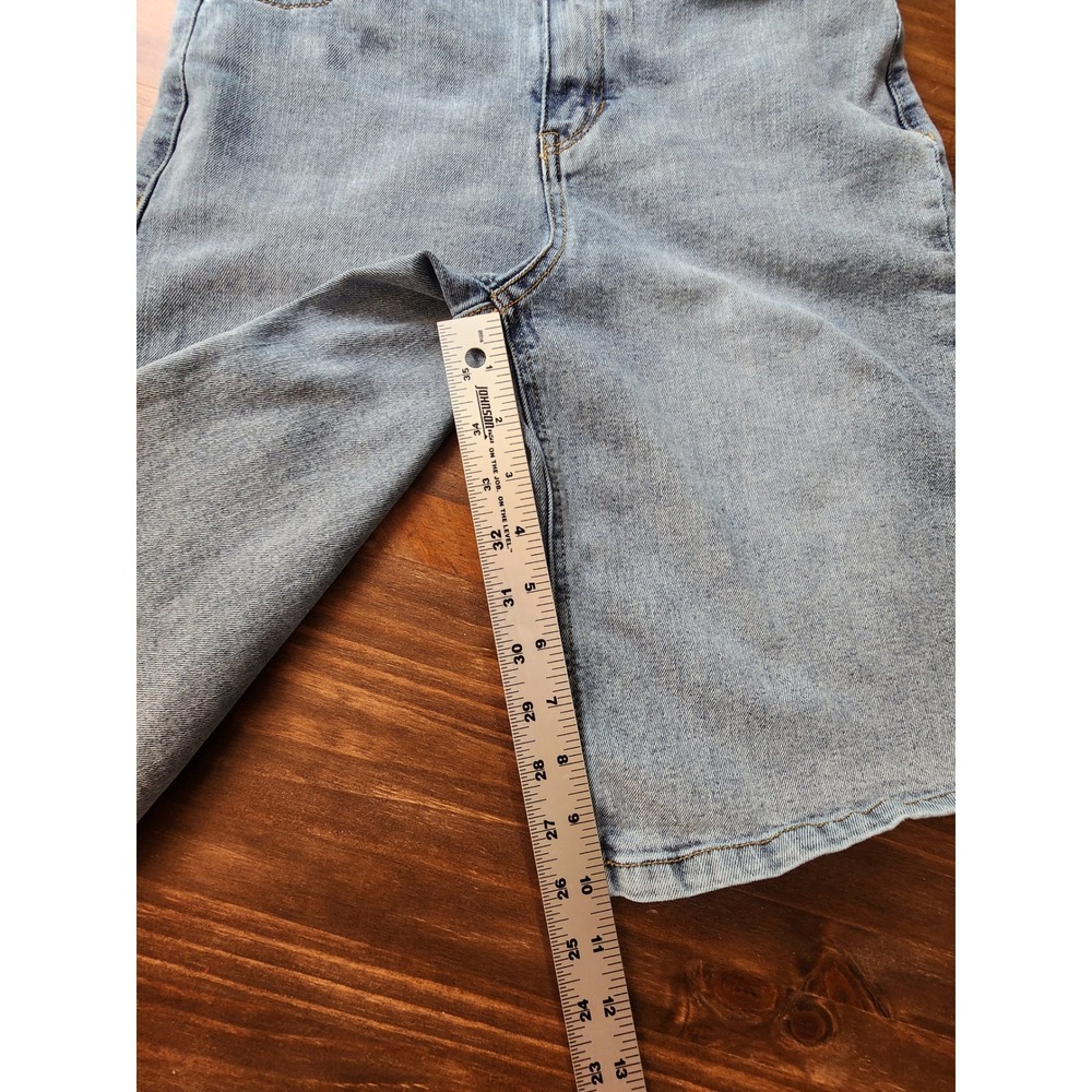 Blue Spice Grunge Bermuda Denim Shorts Longline Light Wash Size 1 Blue - Picture 6 of 9